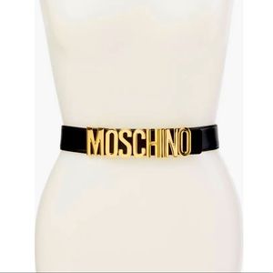 Moschino Leather Logo Belt